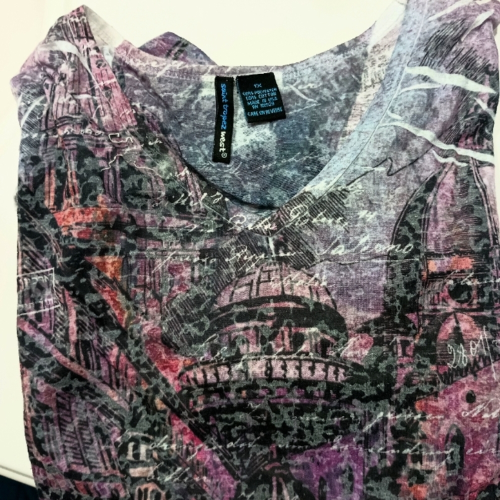 Women's saint Tropez west short sleeve shirt size 1X